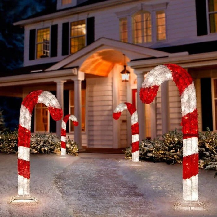 Giant candy cane christmas decoration