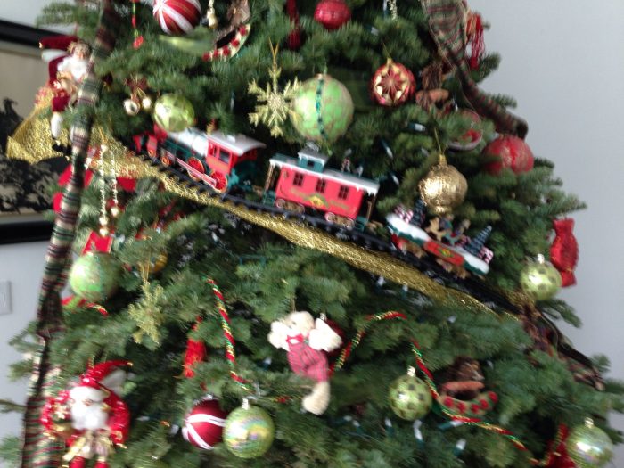 Christmas train decoration indoor